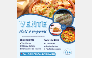 Vente plats à emporter 