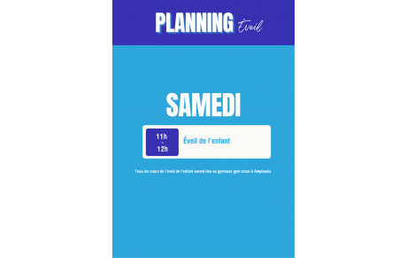 Planning Éveil de l'enfant saison 2025-2026 🧸