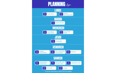 Planning Gym saison 2025-2026 🤸🏻‍♀️
